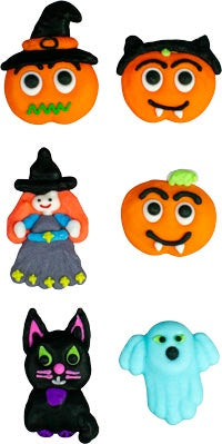 Halloween Fun Faces - Royal Icing - 6 Pieces