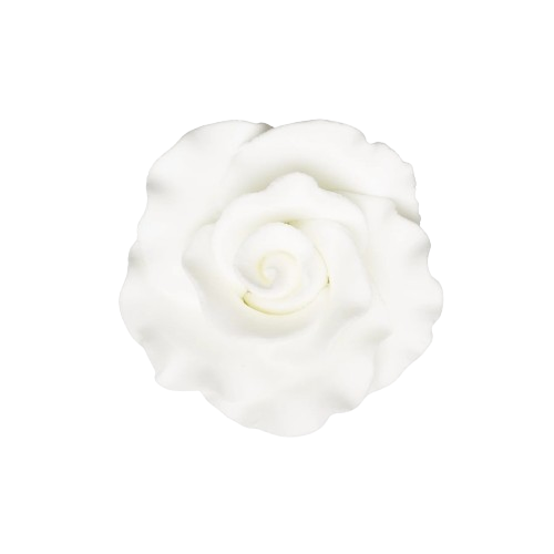 2 Inch White Formal Rose on Wire