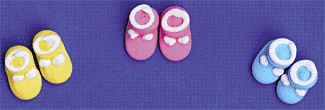 Baby Booties 1" - 12 Pieces (Royal Icing)