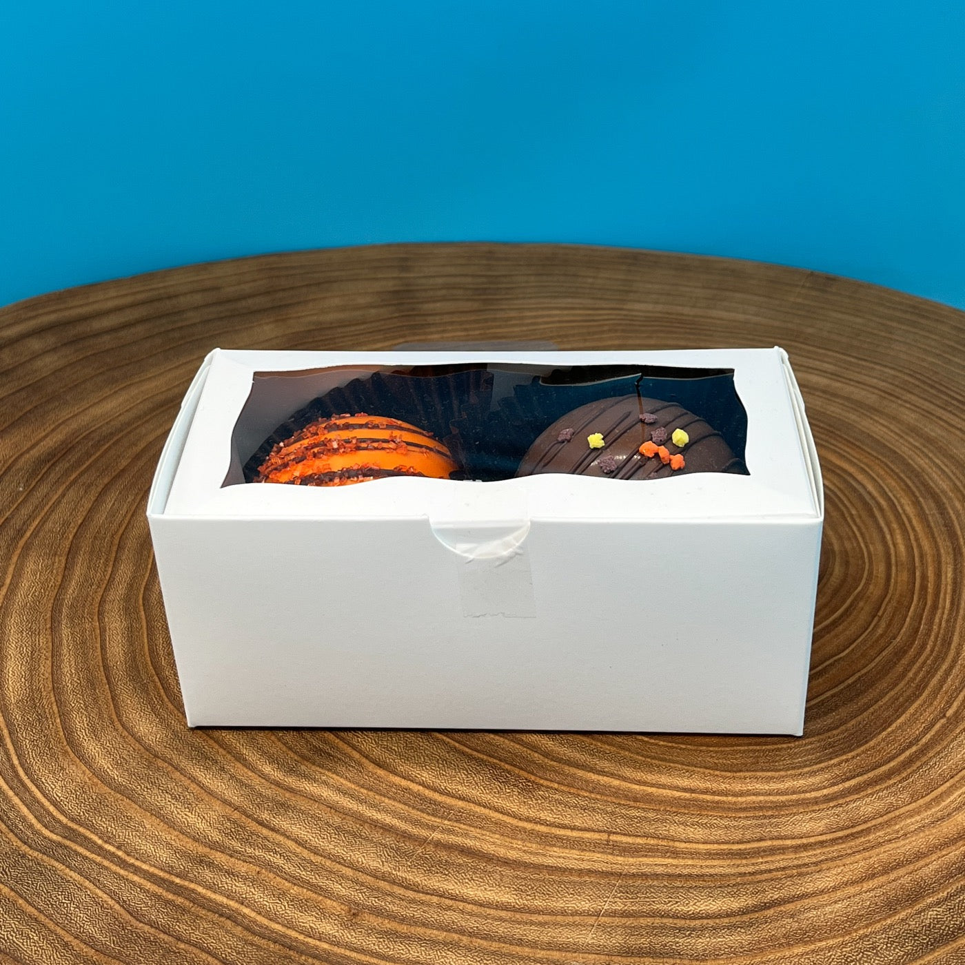 White Cocoa Bomb Box with Window for 2 Cocoa Bombs