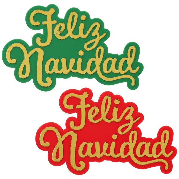 Feliz Navidad Layon- Red or Green with Gold