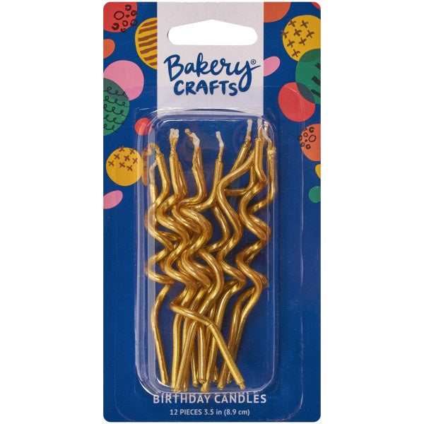 Gold Metallic Swirl Shaped Candles