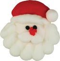 Santa Claus Face - Royal Icing - 6 Pieces