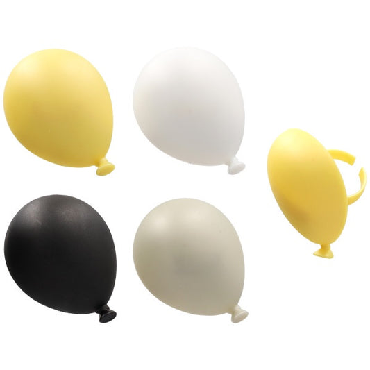 Black, Gold, and Silver Balloon Cupcake Rings - 12 Rings