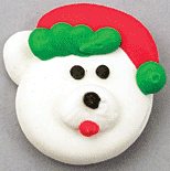 Christmas White Bear Face - 2 1/4"