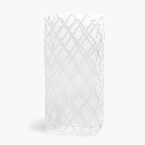 White Trellis Printed Cellophane Bags – 5" x 3" x 11.5" - Pack of 10