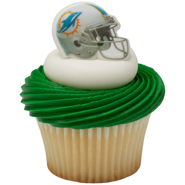 Miami Dolphins Cupcake Rings - 12 Rings