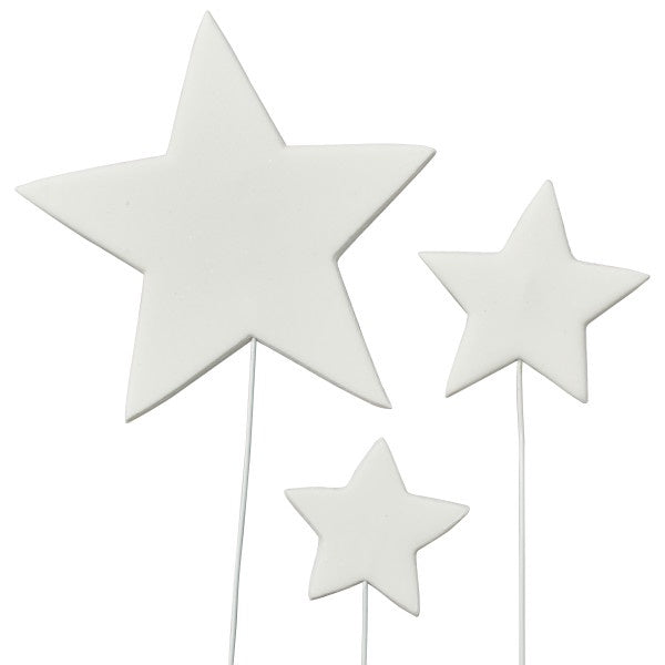 Gumpaste Star on Wire - White - Med 1.25in