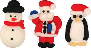 Royal Icing Standing Christmas Figures - Pack of 6
