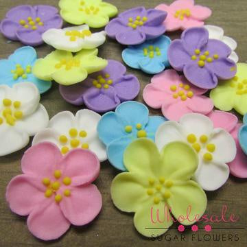 Small Royal Icing Wild Rose - 7/8" - 6 Pieces same color