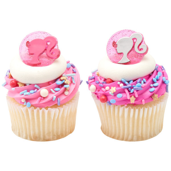 Barbie Silhouette Cupcake Rings - 12 Rings