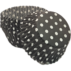 Black Polka Dot, Mini Bake Cups - 50ish Mini Cupcake Liners