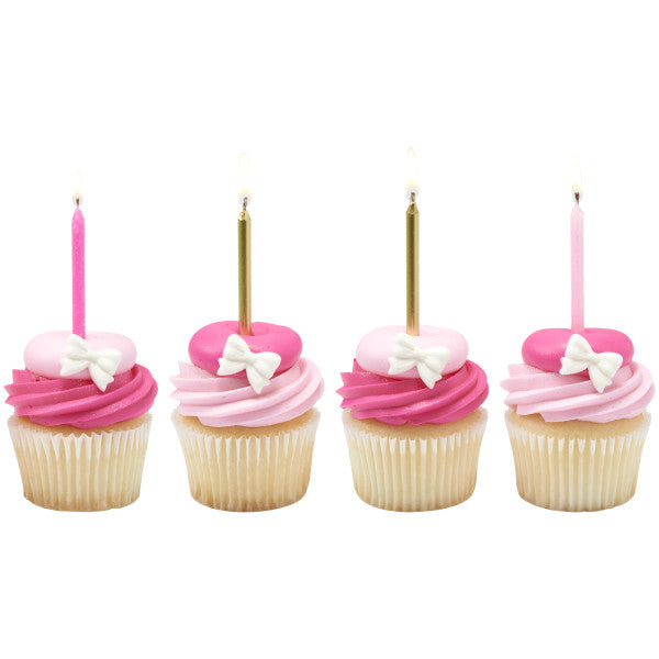 Pink Glitter & Gold Candles