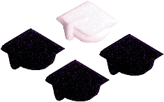 Grad Caps - Sugar - 6 Pieces - Black