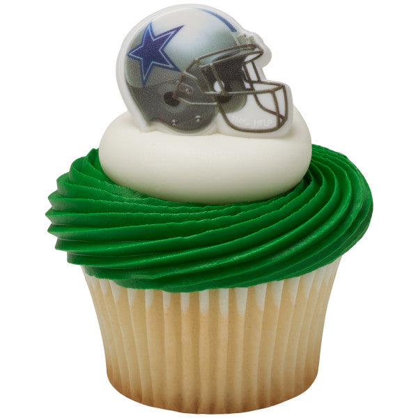 Dallas Cowboys Helmets Cupcake Rings - 12 Rings