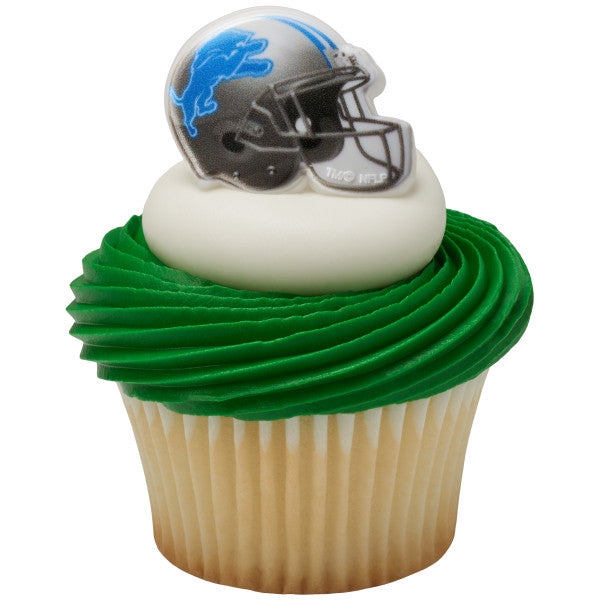 Detroit Lions Football Helmet Cupcake Rings - 12 Cupcake Rings