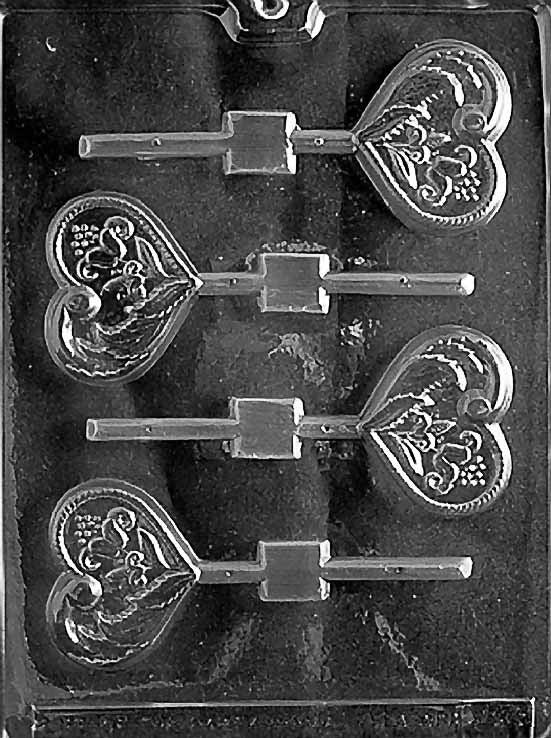 Fancy Heart Lollipop Chocolate Mold