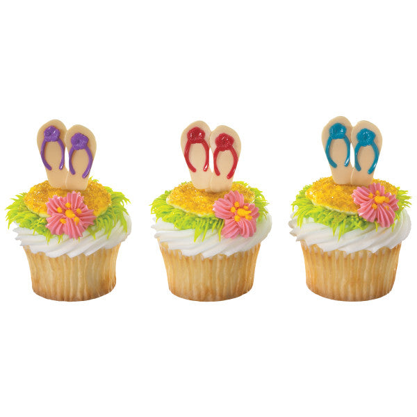 Summer Flip Flop Cupcake Picks - 12 Picks