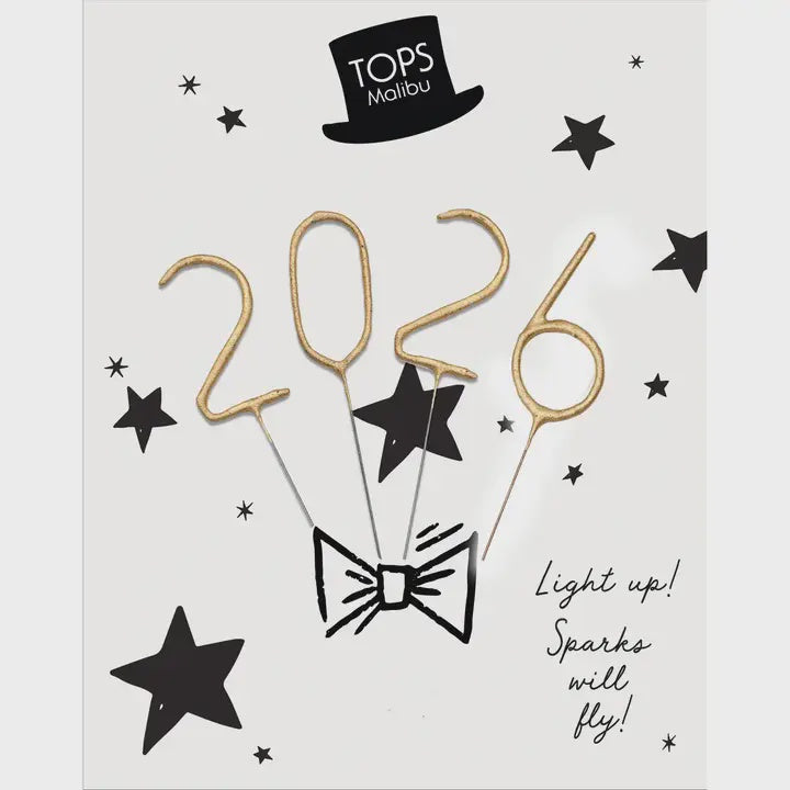 Gold 2026 Sparkler Candles