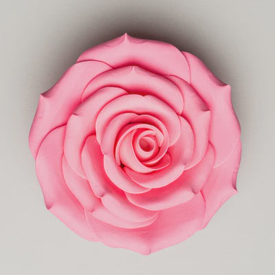 Gumpaste Pink Garden Rose - 1 inch with Wire