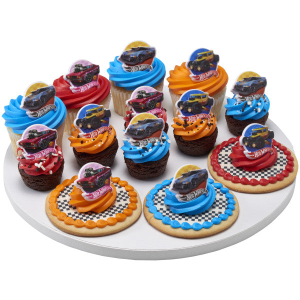 Hot Wheels Epic Stunt Cupcake Rings - 12 Rings