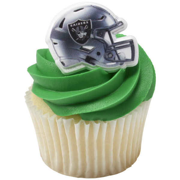 Las Vegas Raiders Cupcake Rings - 12 Rings