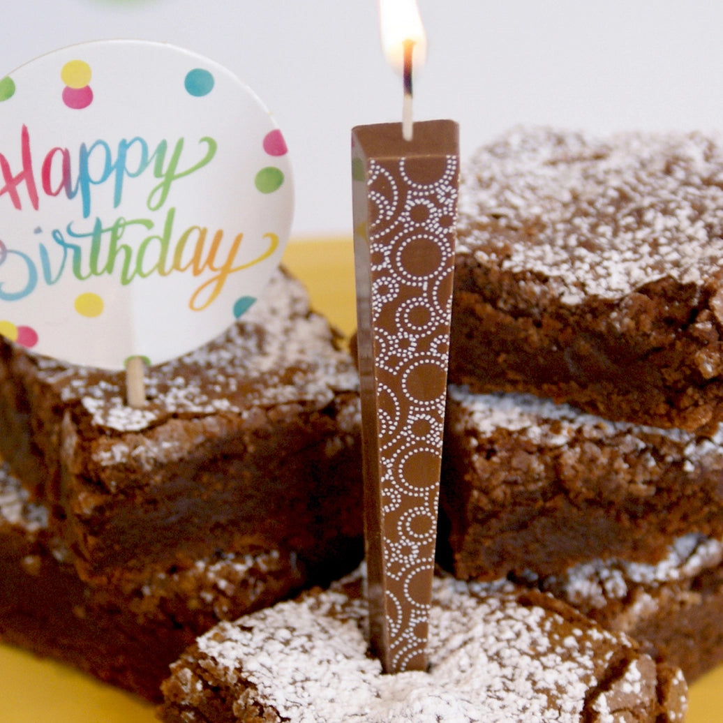 Edible, Milk Chocolate Candle with Swirl Design