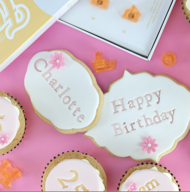 PME Fun Fonts Cupcake and Cookie Stamping Set - Block Font