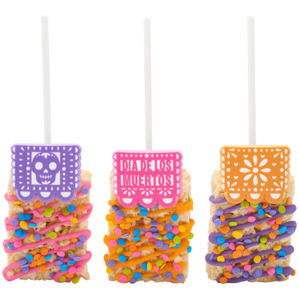 Papel Picado Banner Cupcake Rings - 12 Rings