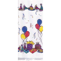 Birthday Balloons Cellophane Treat Bags - 5x3x11 - 10 Bags