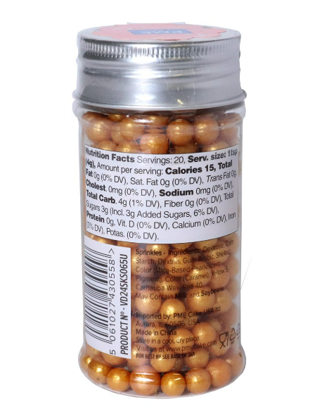 Gold Sugar Pearls - 6mm, 2.75oz