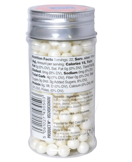 White Sugar Pearls - 8mm, 2.75oz