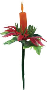 Poinsettia Pick with Candle