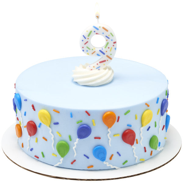 Rainbow Sprinkle Candle - Number 9