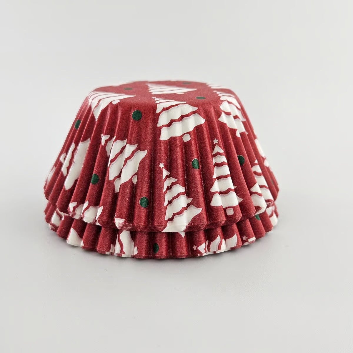 Red Christmas Tree Cupcake Liners