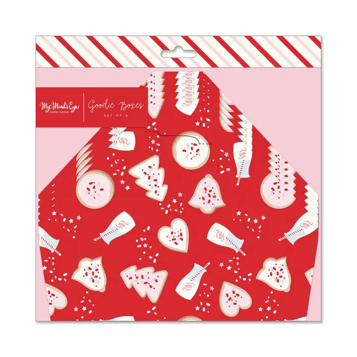 Red Milk & Cookies Take Home Boxes - Pack of 6