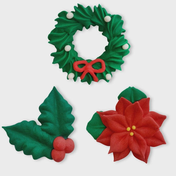 Royal Icing Holiday Assorted Decorations - 6 Pieces