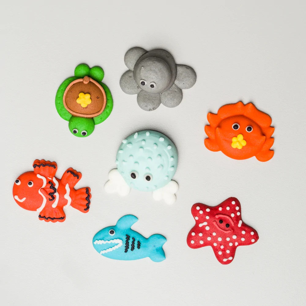 Royal Icing Sea Creatures Assortment - 7 Pieces