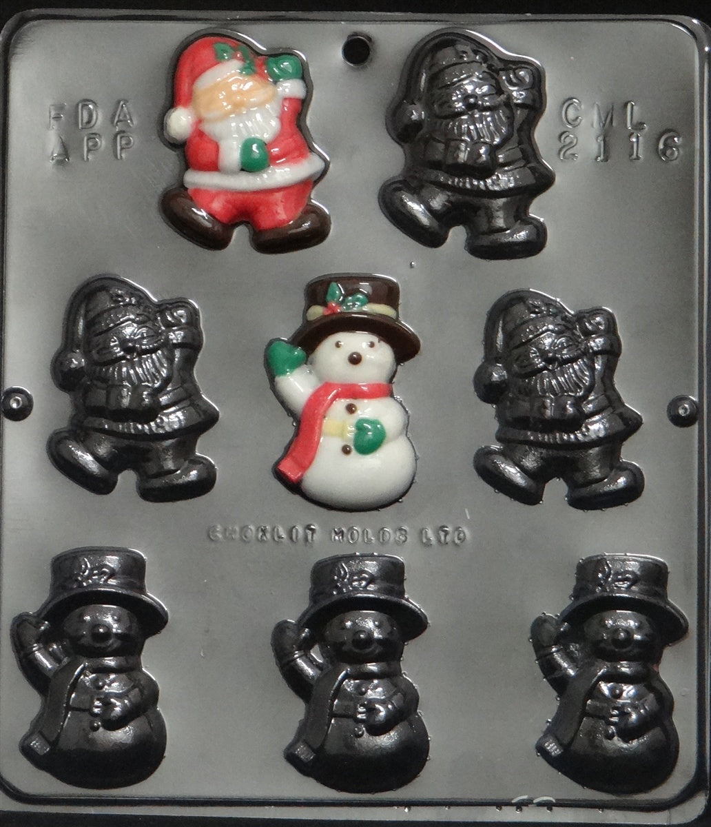 Santa & Snowmen Chocolate Mold