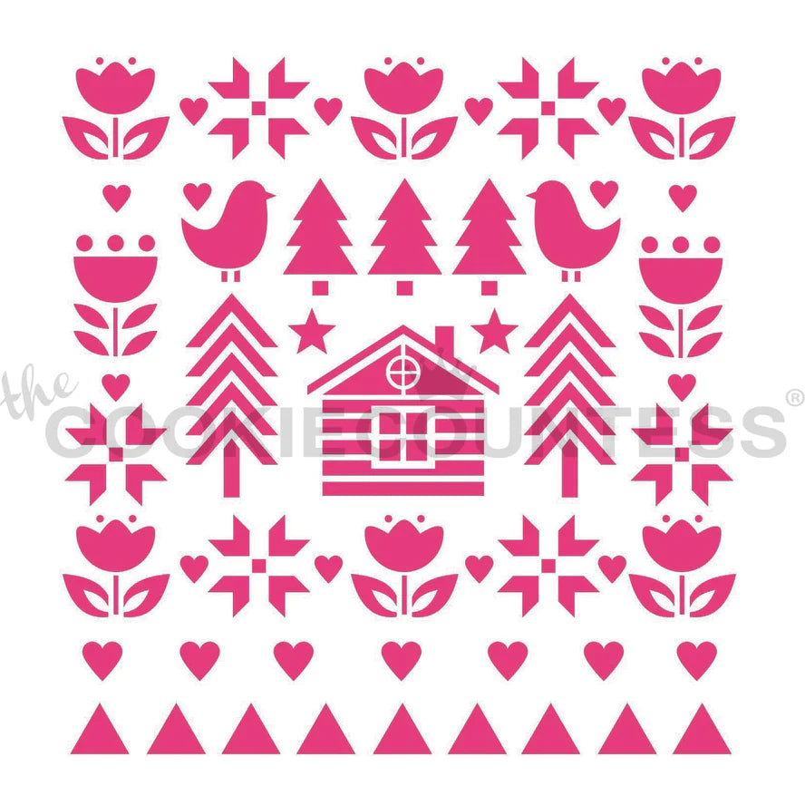 Scandi Folk Art Stencil