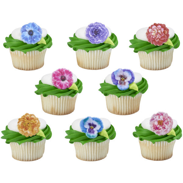 Spring Garden Cupcake Rings - 12 Rings
