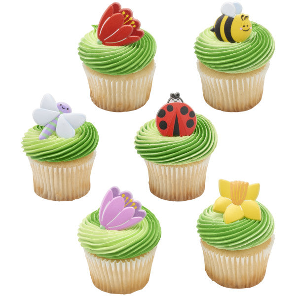 Springtime Blooms Cupcake Rings - 12 Rings