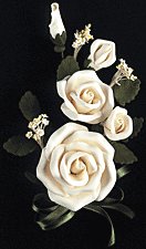 Tea Rose Spray - White - Large