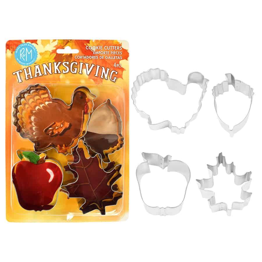 Thanksgiving Cookie Cutter Set, 4 Pieces