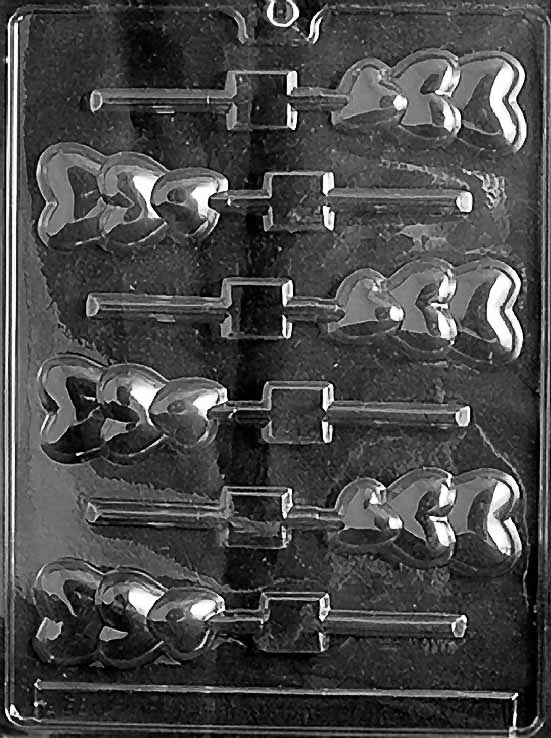 Triple Heart Lollipop Chocolate Mold