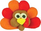 Royal Icing Turkey Head with Feather - 6 Pieces