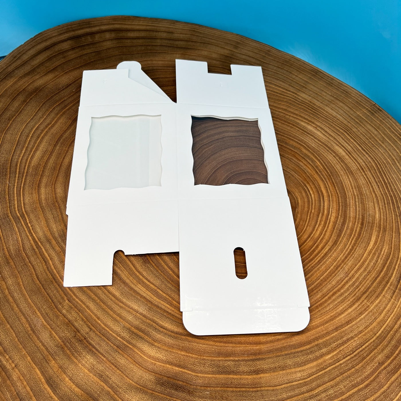 White Candy Apple Box with Window, 1 Piece Folding Box