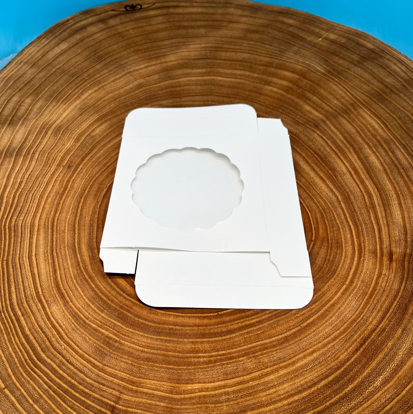 White Cookie Box with Window - 4 3/8 x 4 3/8 x 1