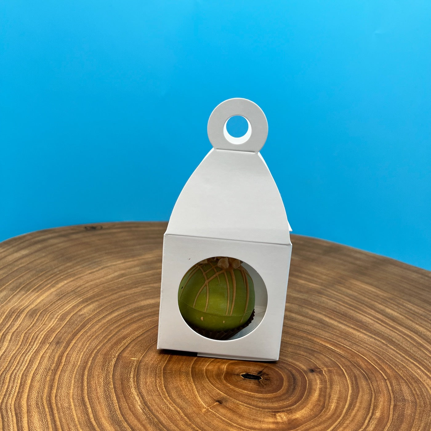 White, Round Window Truffle Candy Box, 1 Piece Folding Box