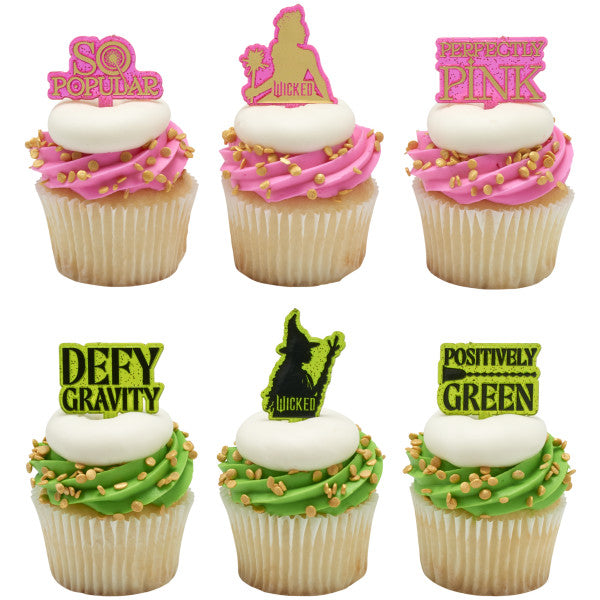 Wicked Elphaba & Glinda Cupcake Picks - 12 Picks